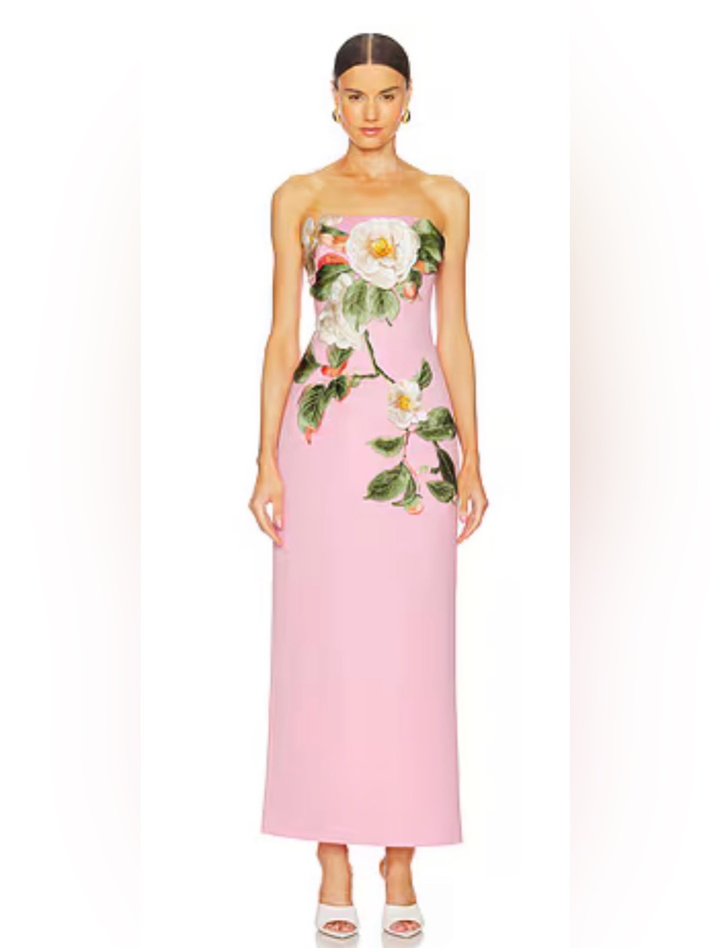 Leo Lin Rayna Appliqué Floral Gown